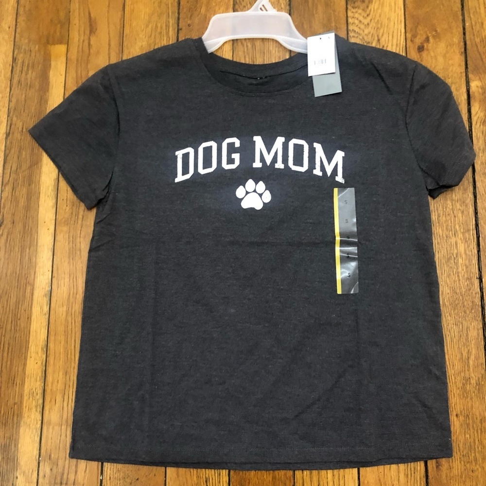 Modern Lux "Dog Mom" Graphic Tee - Charcoal Heather - Size S